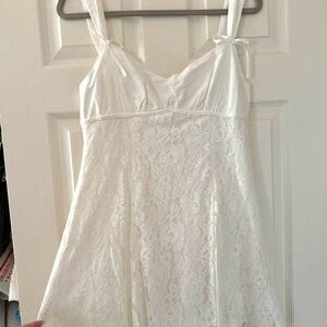 SHEIN Elegant White Strapless Lace Dress